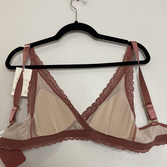 New ANAONO Bra Womens 32 Small Pink Susan Front Wrap Lace Wireless Bralette - Picture 3 of 14